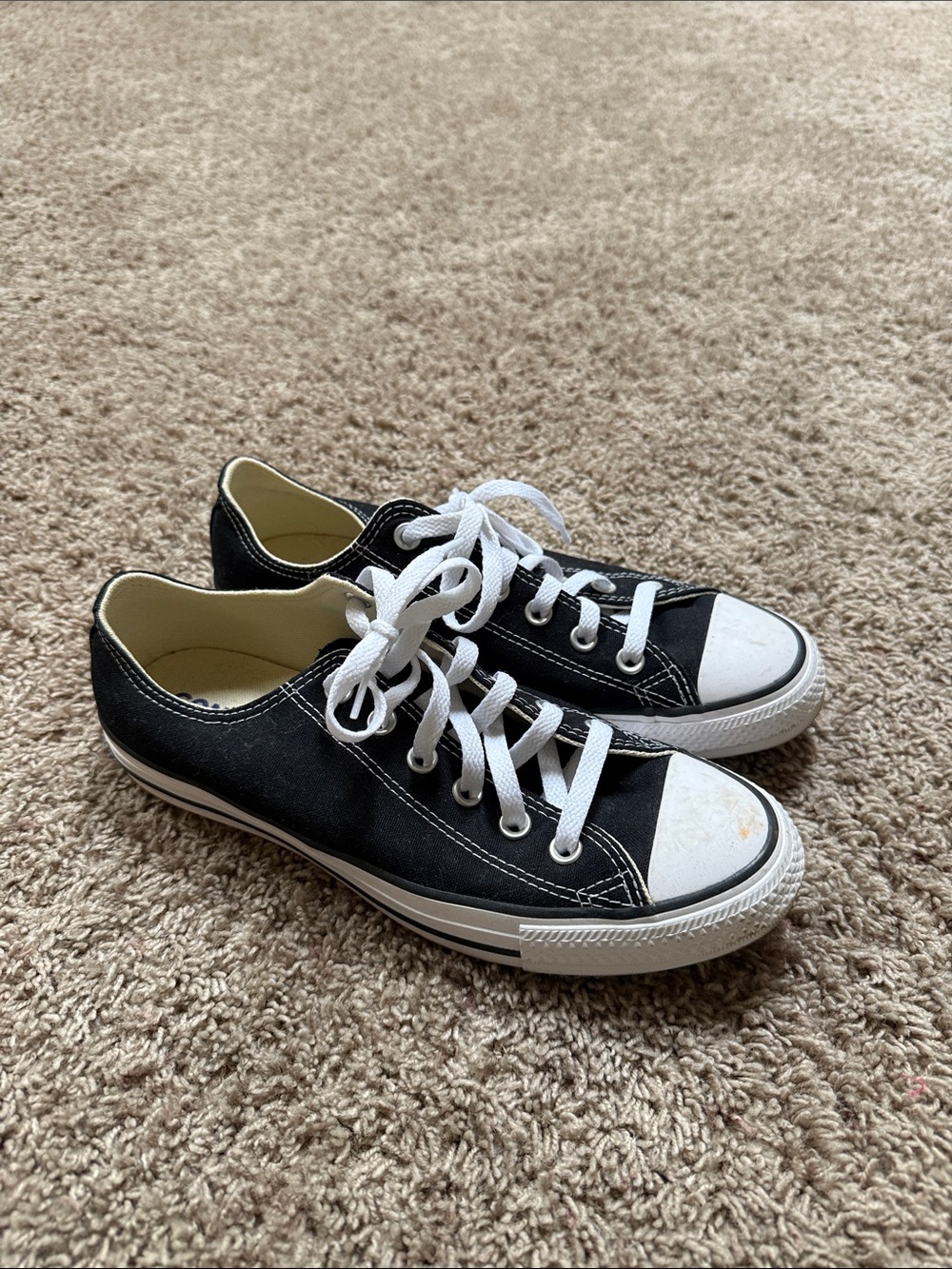 Converse Black Low-Top Canvas Sneakers with White Accents